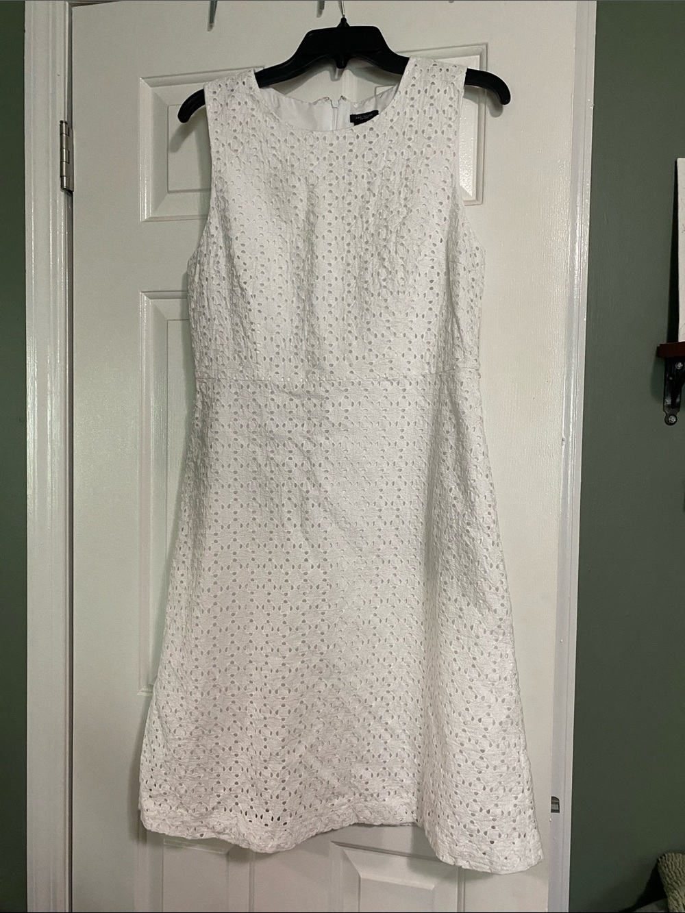 Ann Taylor White Eyelet Midi Dress